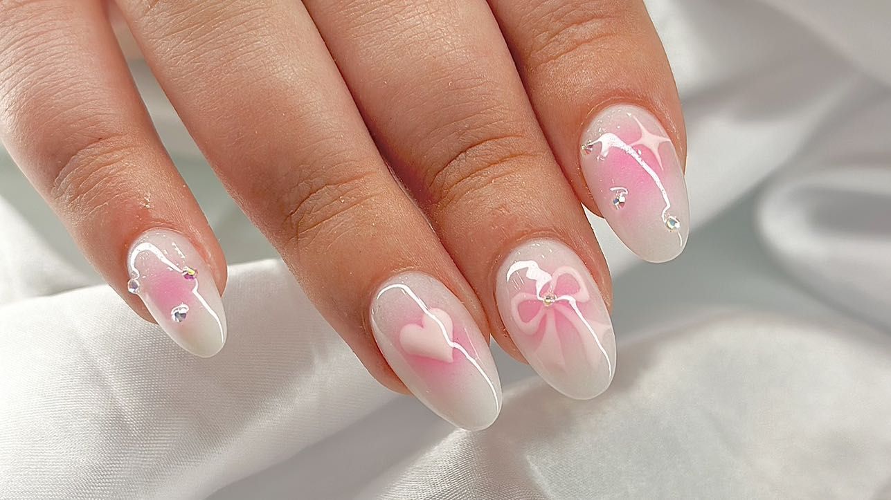 White Acrylic Nails  White acrylic nails, Pink acrylic nails