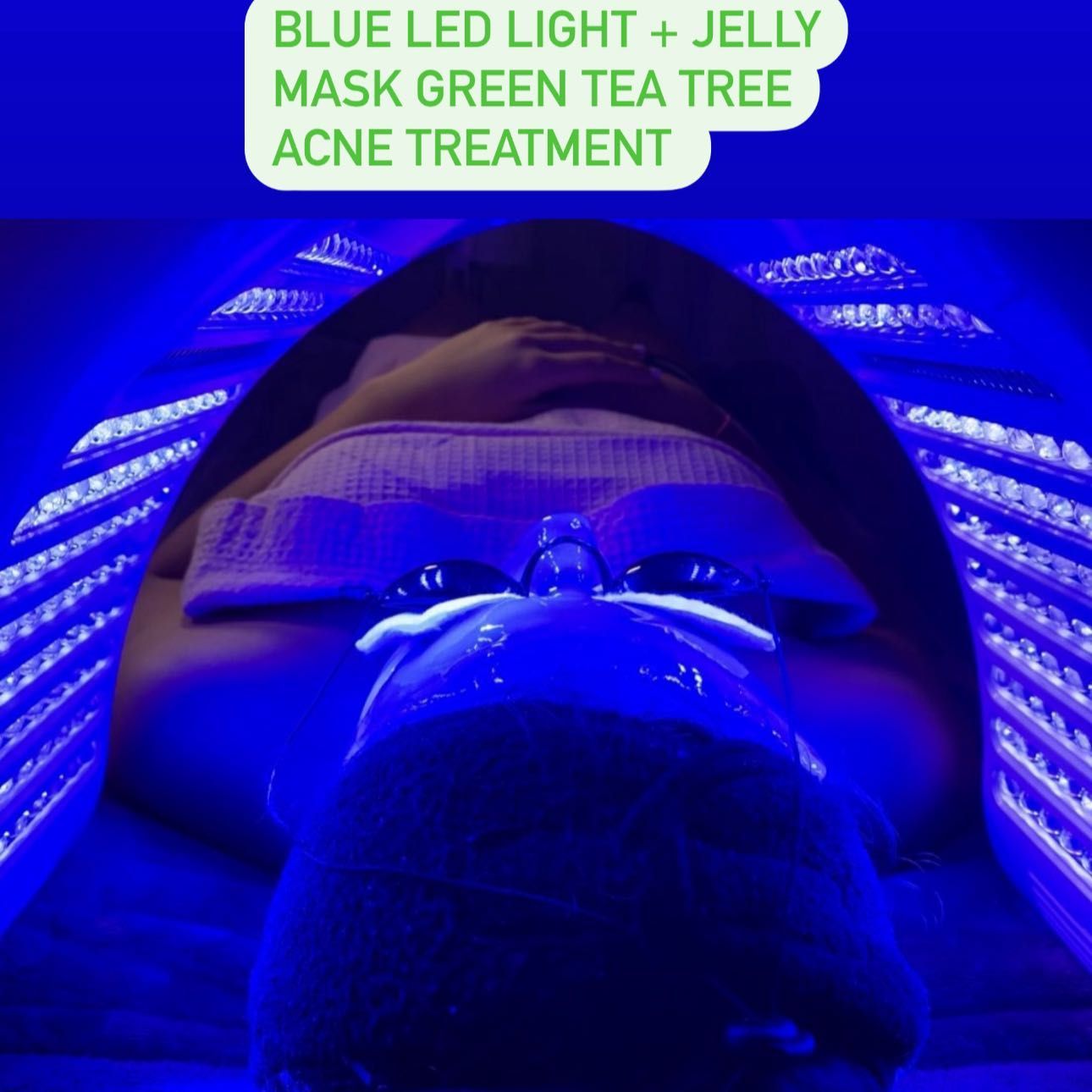 Blue light + jelly mask Acne green tea tree mask portfolio