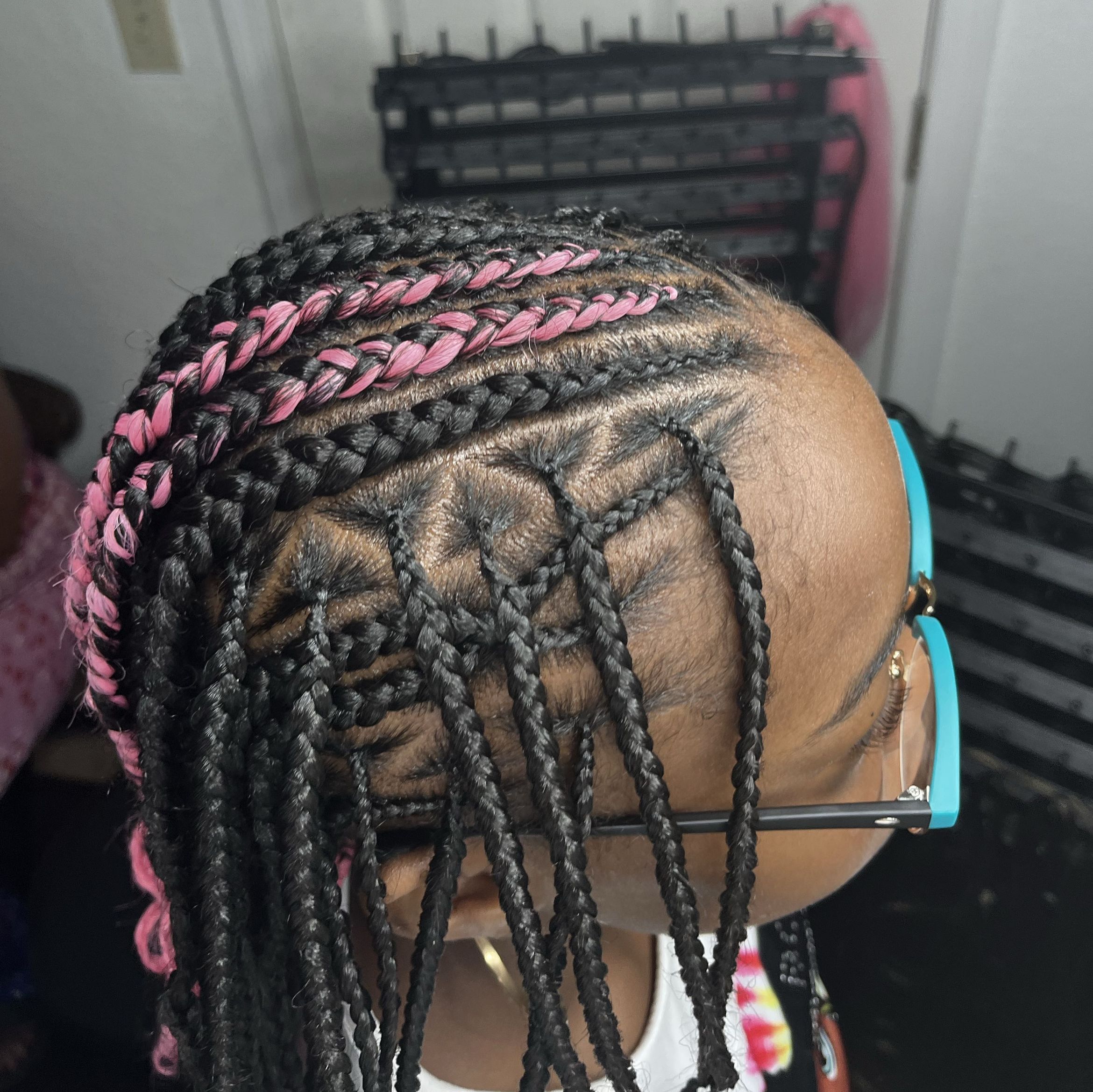 Kids 1/2 feedin 1/2 knotless box braids portfolio