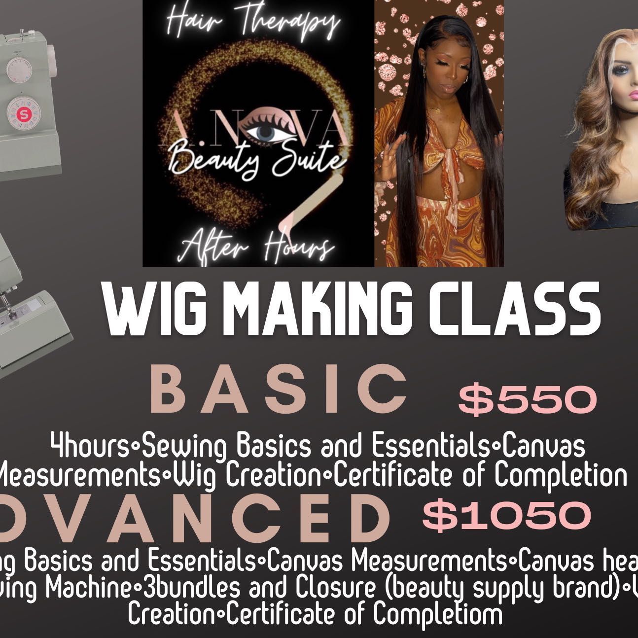 Wig Making W/ Sewing Machine BASIC portfolio