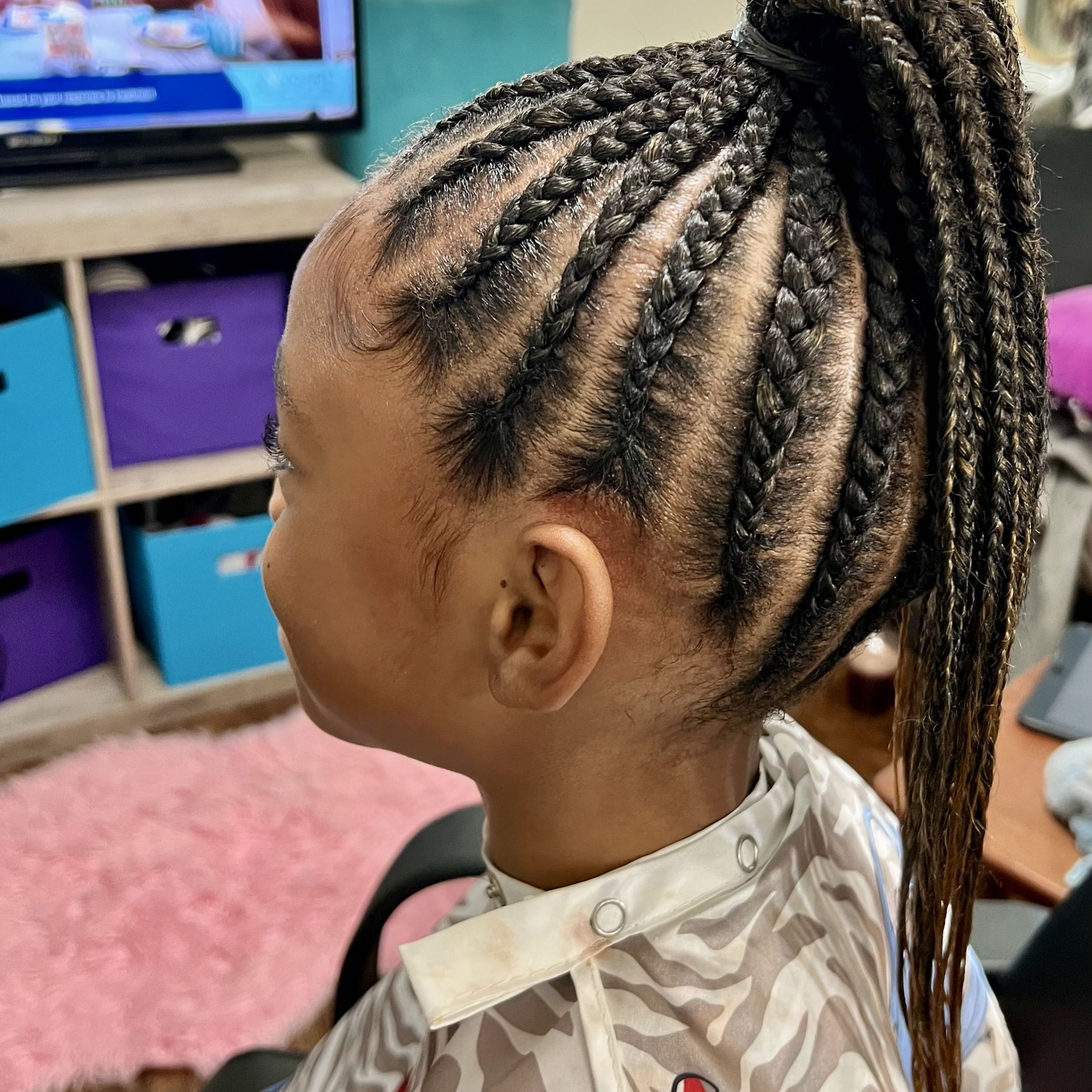 Kids braided ponytail with weave portfolio