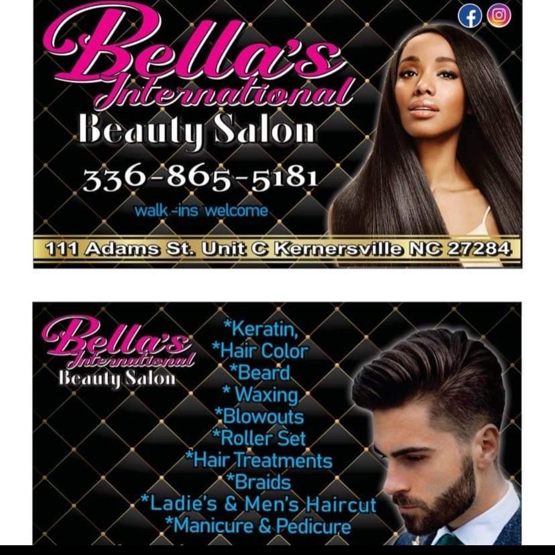 Bella's International Beauty Salon, 111 Adams St Unit A, Kernersville, 27284