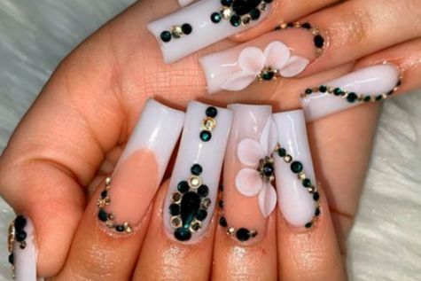 Acrylic Nail Fills w/Bling & Designs on All Nails portfolio