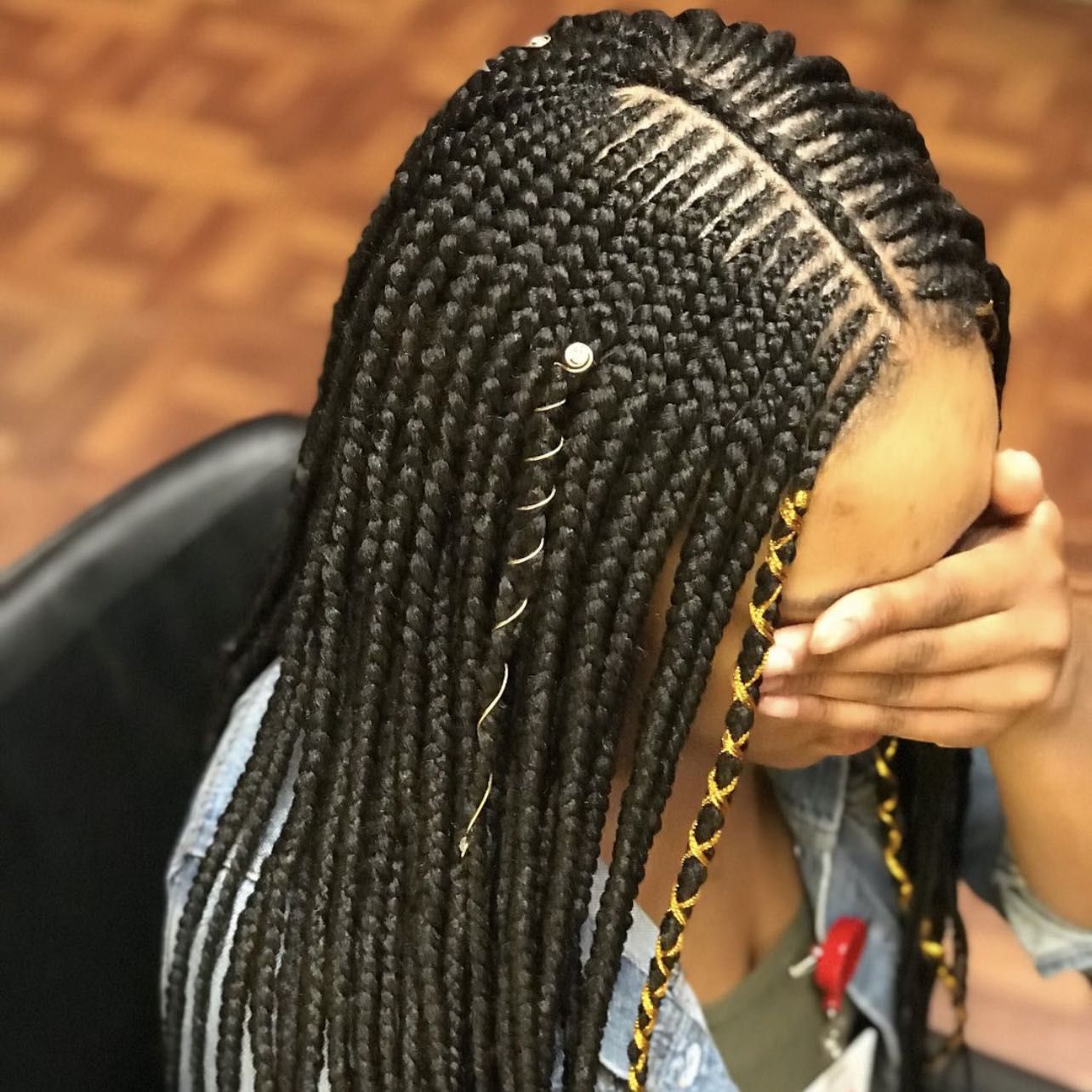 Deep down middle part braids hair included portfolio