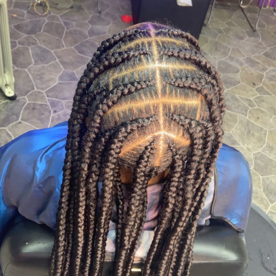 Straight back cornrows with extensions portfolio