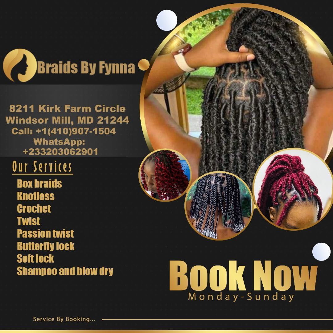 Braids_by_fynna, 8211 Kirk Farm Cir, Windsor Mill, 21244