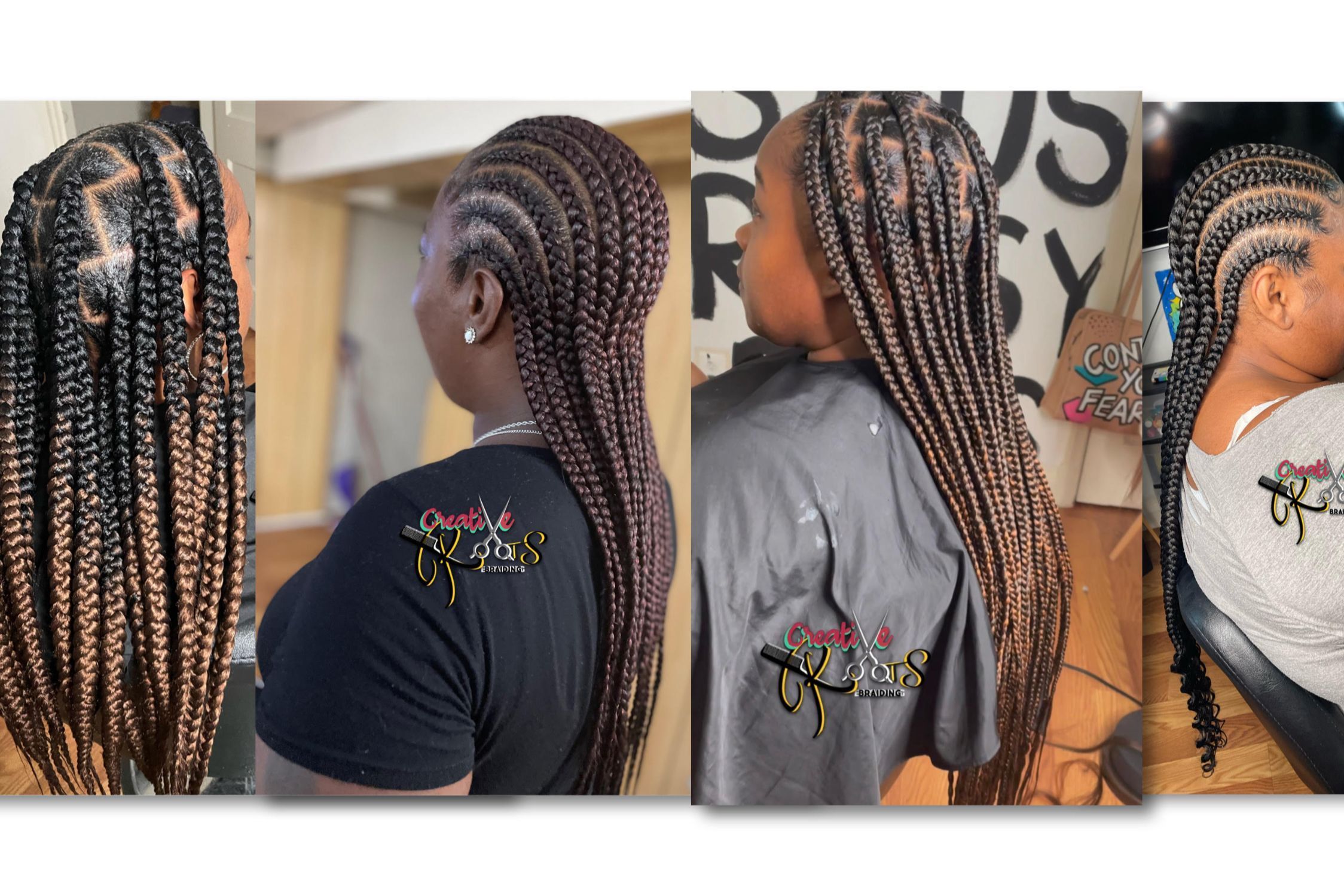 in love with these half cornrow, half knotless braids 😍 april slots a