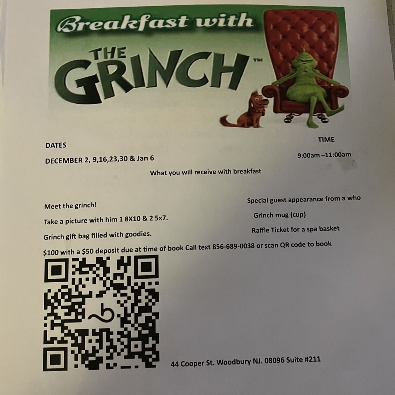 Breakfast with the Grinch for 2 children portfolio