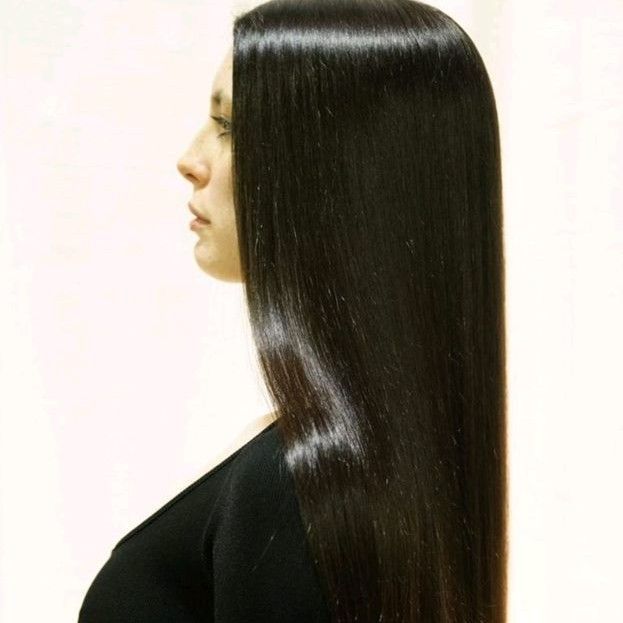 Natural hair shampoo below shoulders- Silkpress portfolio