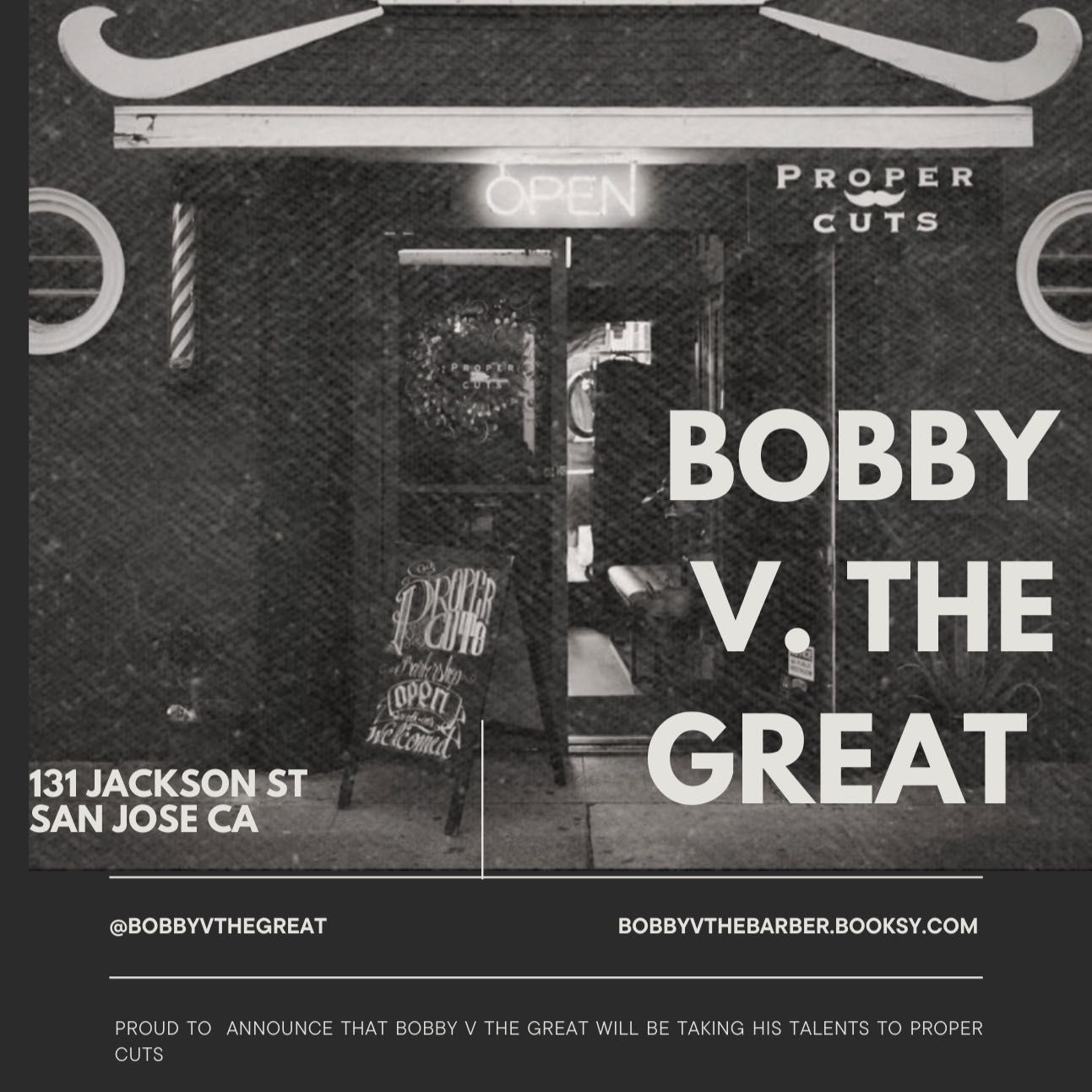 Bobby V the Barber, 131 Jackson St, San Jose, 95112