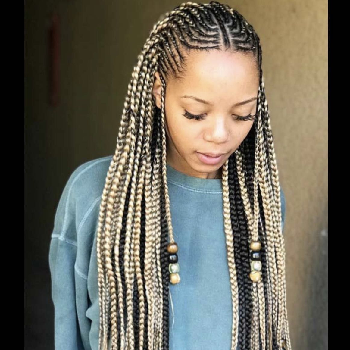 Fulani Braids (small)  With  Knotless in the back portfolio