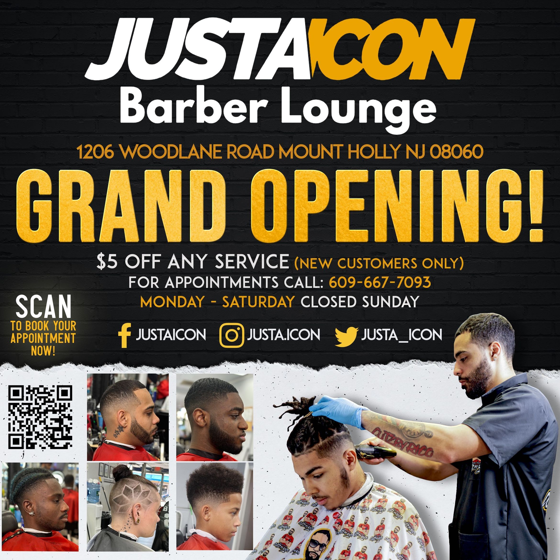 JUSTAICON (Barber Lounge), 1206 woodlane road, Eastampton Twp, 08060