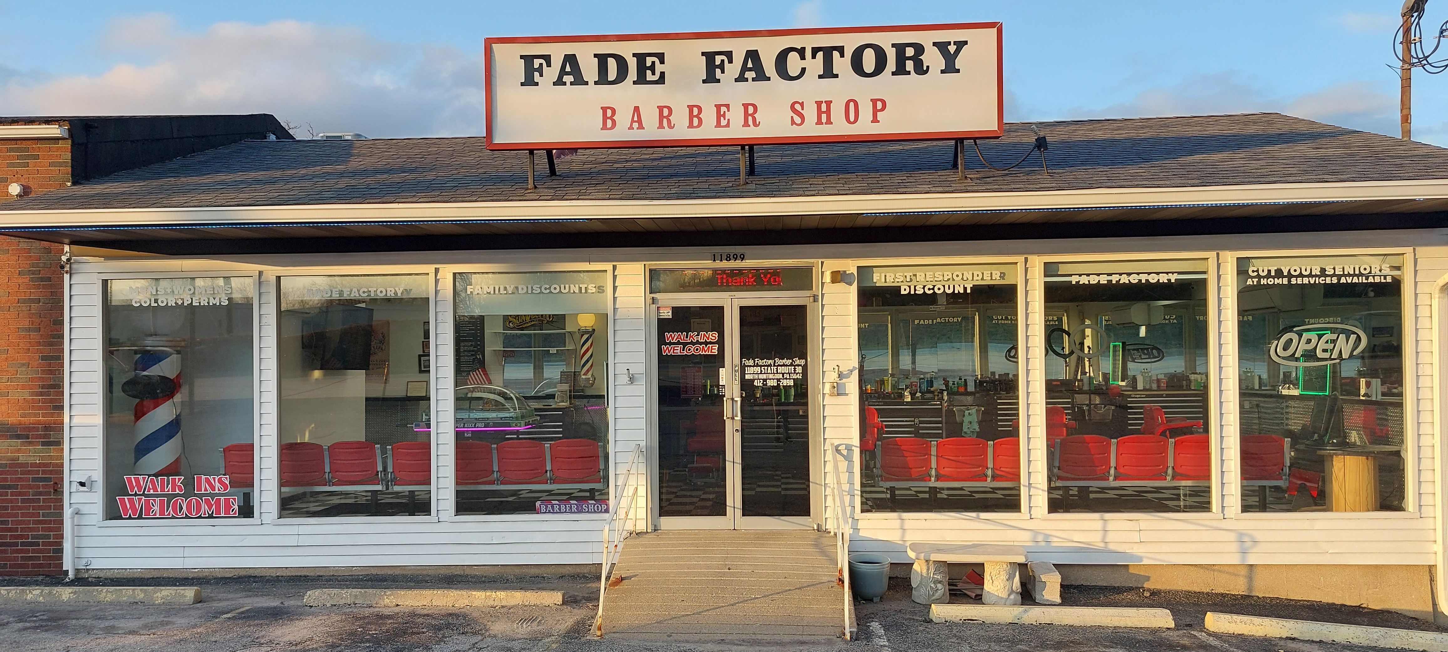 The fade factory barbershop, 11899 State Route 30, Irwin, 15642
