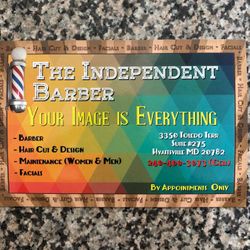 Independent barber, 3350 Toledo terrace, Hyattsville, 20782