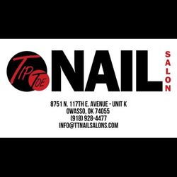 Tip Toe Nail Salon, N 117th East Ave, 8751, Unit K, Owasso, 74055