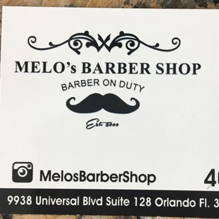 Melo's barbershop, 9938 universal blvd suite 128, Orlando, 32819