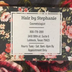 Hair by Stephanie, 3410 98th St, Lubbock, 79423