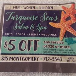Turquoise seas salon and spa, 815 Montgomery st, Oroville ca, 95966