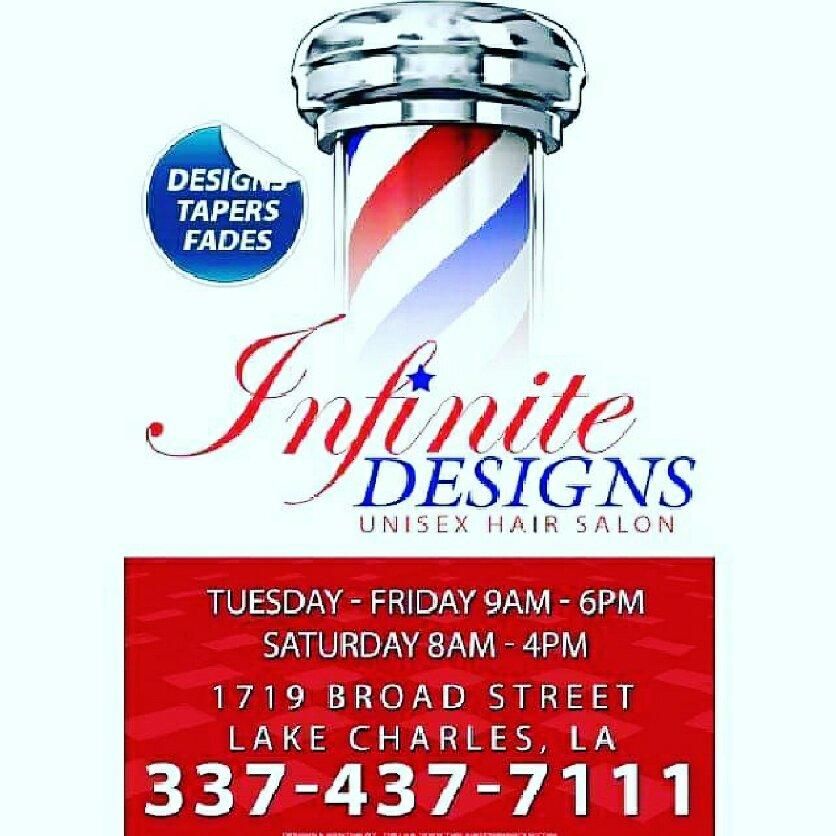 Infinite Designs Unisex Hair Salon, 1719 Broad Street, Lake Charles, 70601