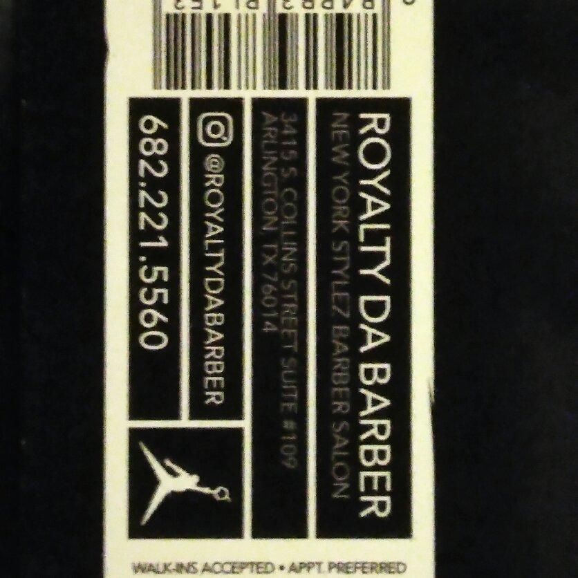 Royaltydabarber, 3415 S. Collins st suite 109, Arlington TX, 76014