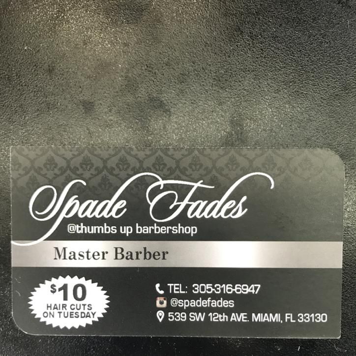 Spade Fades at thumbs up barbershop, 539 sw 12 ave, Miami, 33130