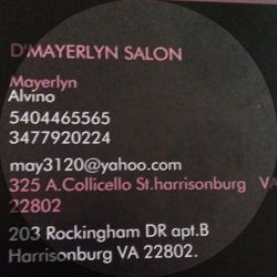 D'Mayerlyn Salon, 325 Collicello Street, Harrisonburg, 22802