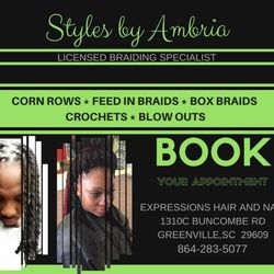 Styles By Ambria, 1310 buncombe road, Greenville, SC, 29609